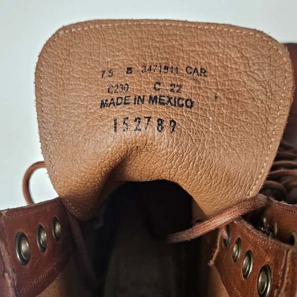 FRYE Veronica Combat Boot Cognac Brown Tan - Leather - Picture 16 of 16